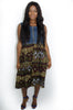 Colorful African print sleeveless maxi dress