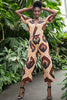 V-neck short sleeves jumpsuit