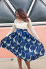 white lace top and A line skirt
