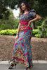 Colorful African print blouse and yellow skirt