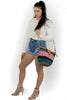 Handcrafted colorful hemp thread knitted shoulder bags