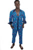2 Piece African Wax Print Pants and Shirt set for Men
