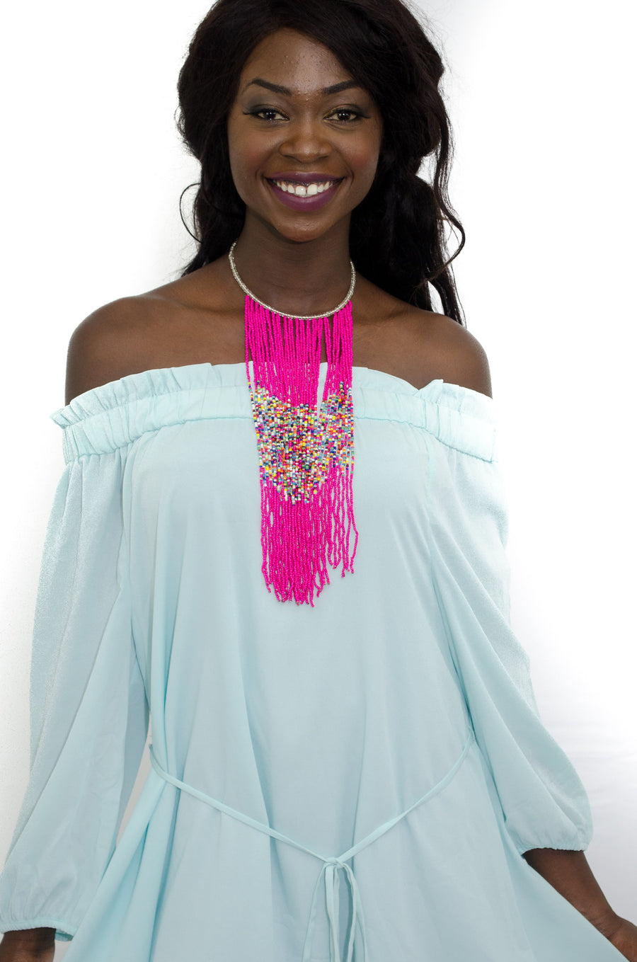 African Multi Strand Beaded Necklace