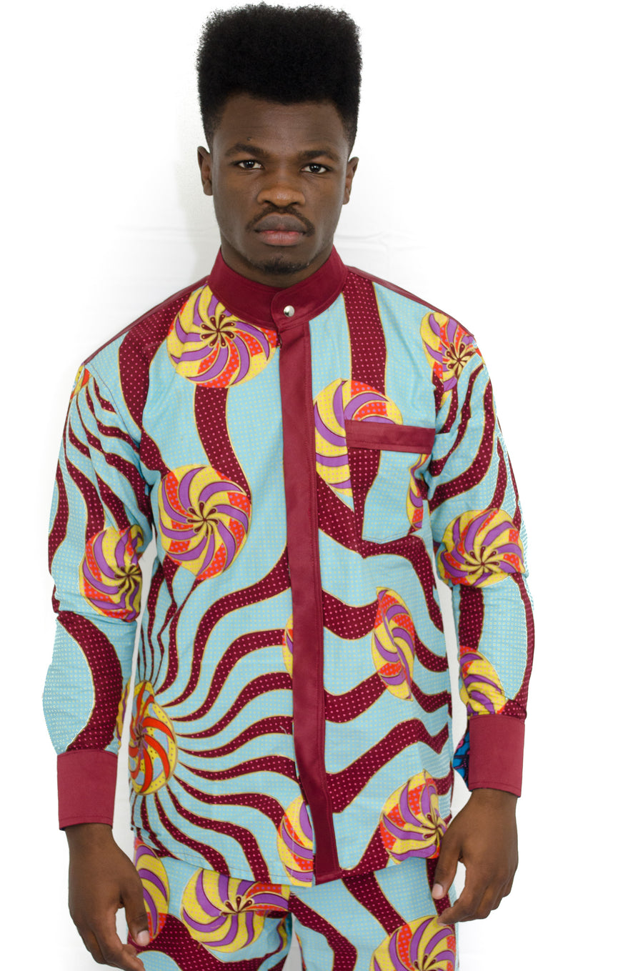 Colorful 2 Piece Set African Print Pants and Shirt