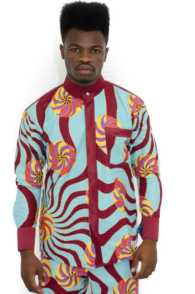 Colorful 2 Piece Set African Print Pants and Shirt