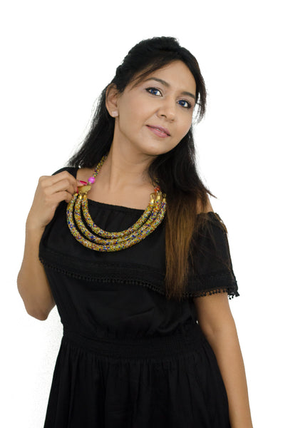 3 Tier African Maasai Beaded Necklace