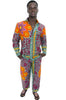 Colorful African Wax print Mens’ Pants and shirt Set