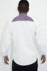 African wax print long sleeve Shirt in white and Lavender color