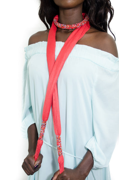 African Beaded Scarf