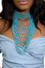 African beaded cascade necklace
