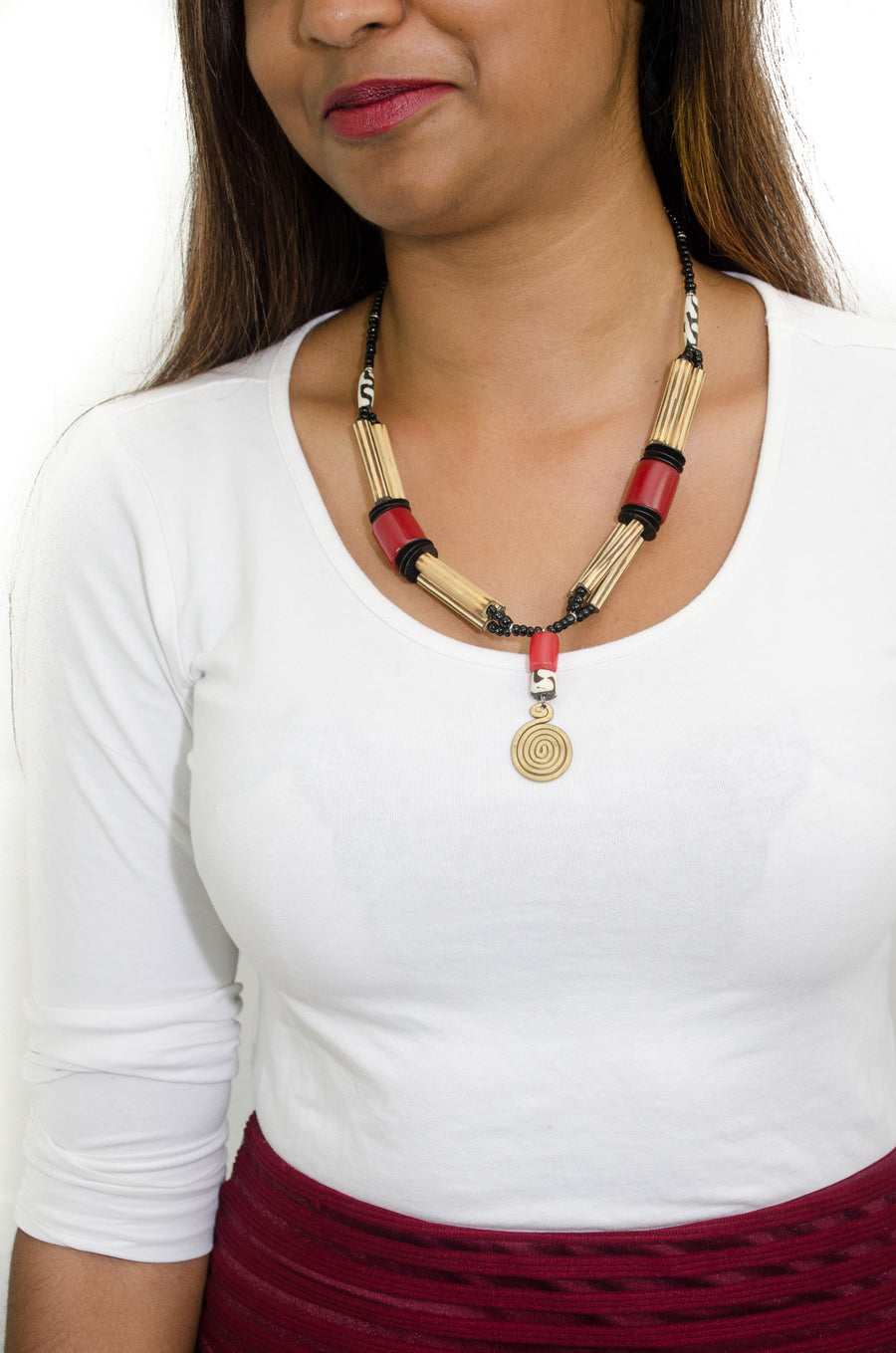 African Bead and Hood Necklace