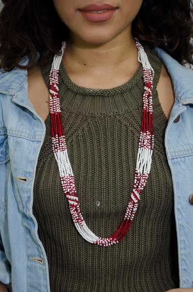Colorful African Beaded Long Necklace
