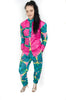 African Print Chinese Collar Blouse and pants Set