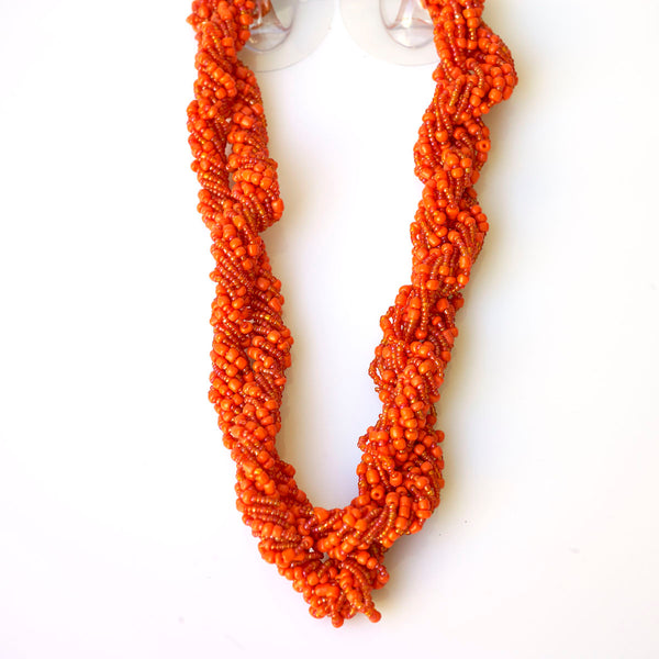Chunky twisted beaded necklace