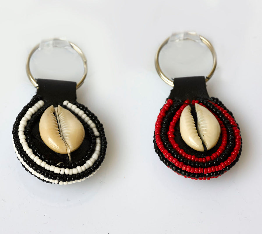 Cowry shell beaded key holder