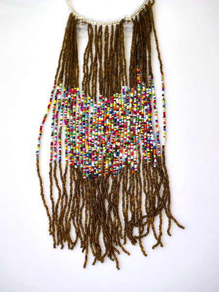 African Multi Strand Beaded Necklace