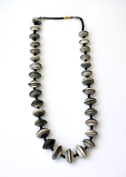 African paper bead necklace