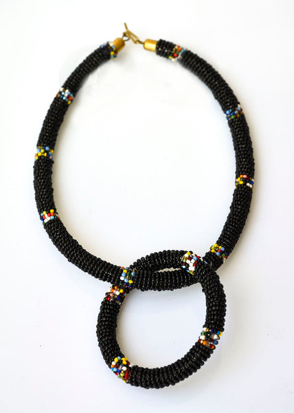 African Beaded Jewelry Set of Necklace and Bracelet