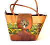 Handcrafted African Print Leather Handbag