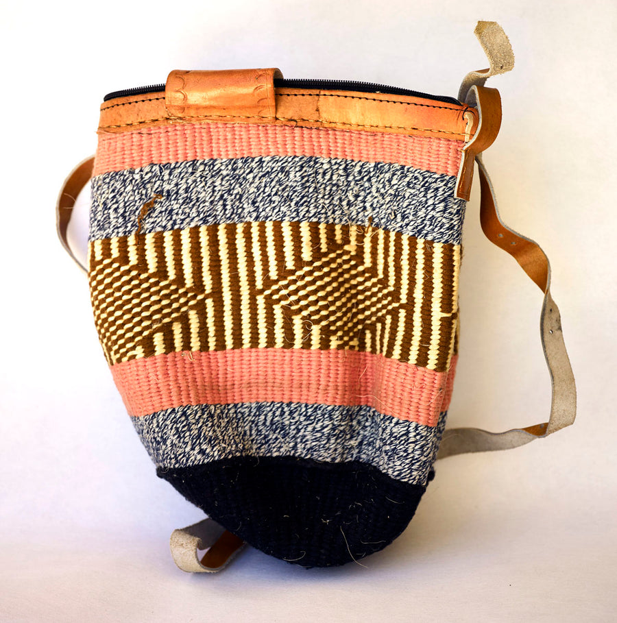 Handcrafted colorful hemp thread knitted shoulder bags