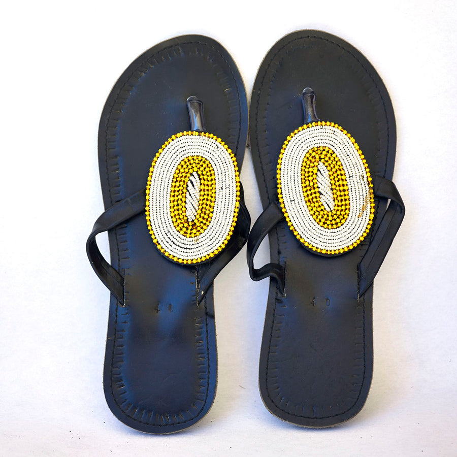 Maasai Leather African Beads Sandals for Women