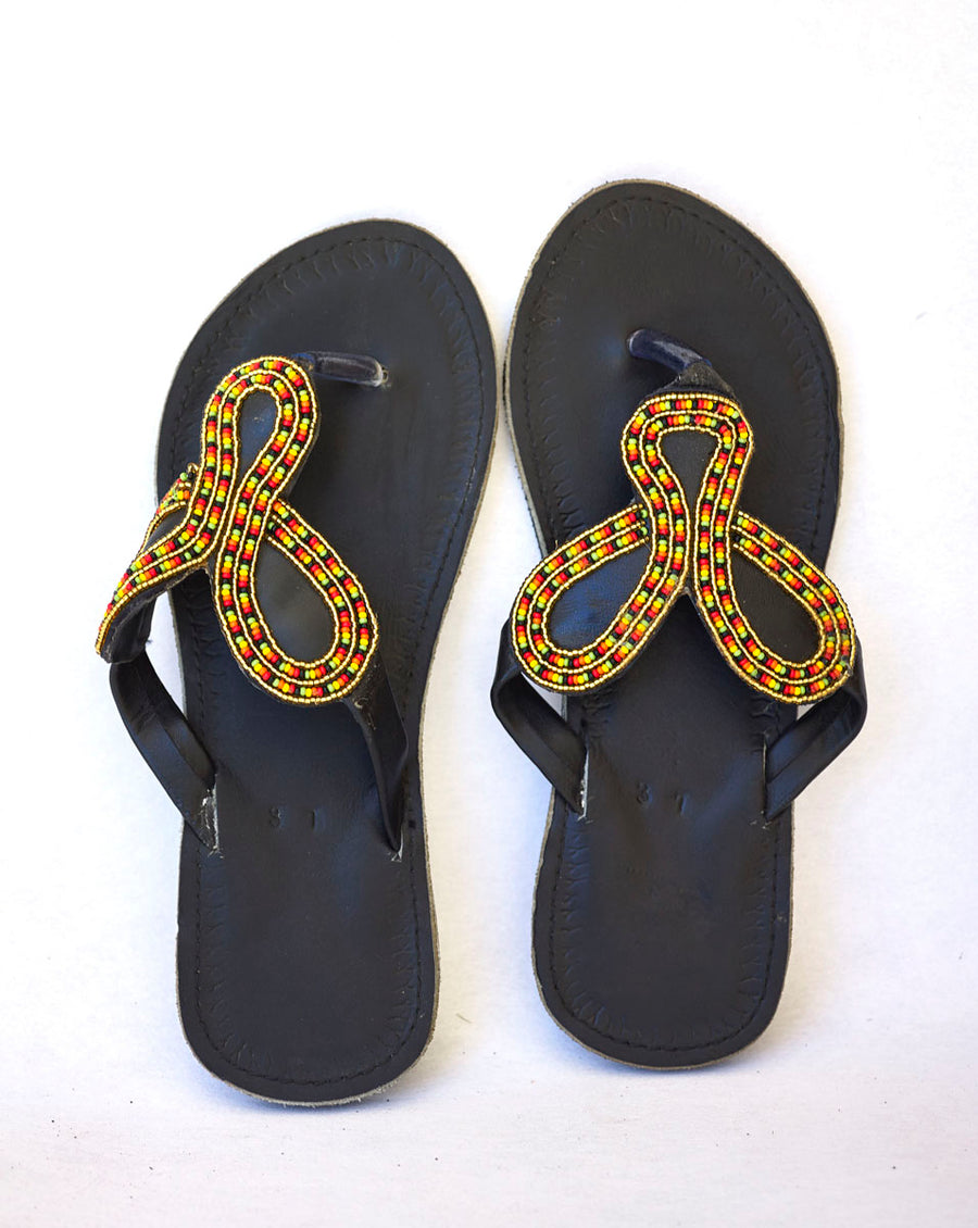 Maasai Leather African Beads Sandals for Women