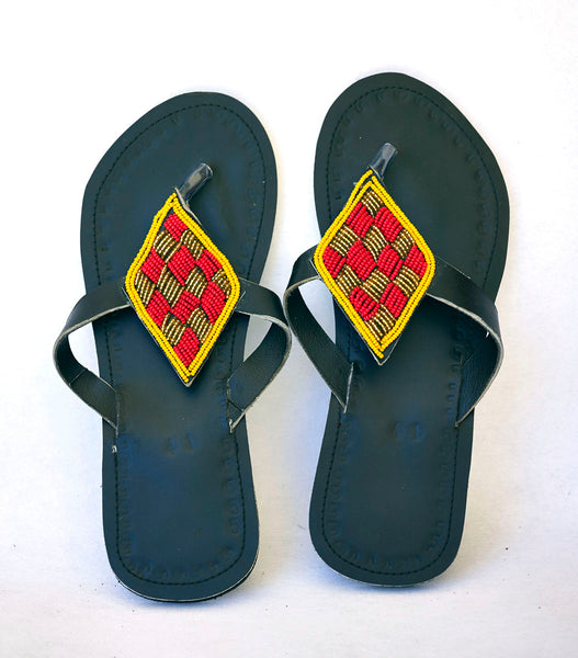 Maasai Leather African Beads Sandals for Women