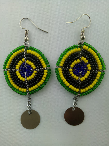 African Beaded Chandelier Earrings