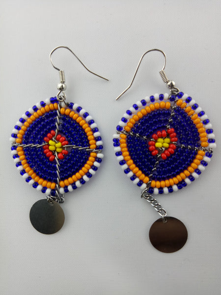 African Beaded Chandelier Earrings