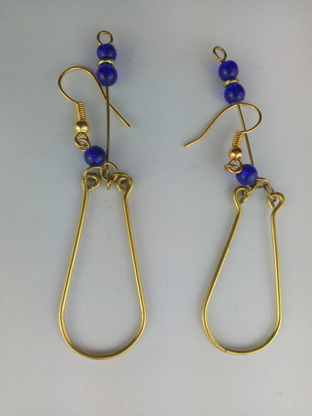Gold Tone African Beaded Earrings