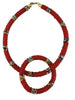 African Beaded Jewelry Set of Necklace and Bracelet