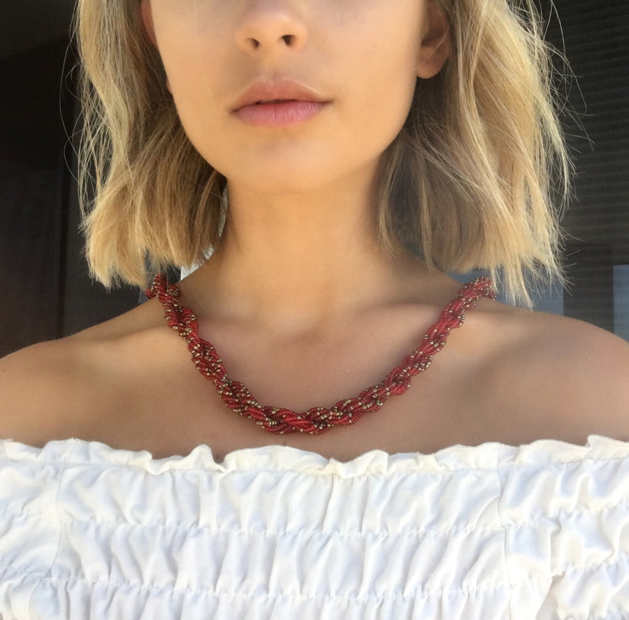 Colorful African Beaded Necklace