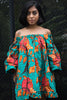 African print Ankara off shoulder knee length dress