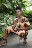 V-neck short sleeves jumpsuit
