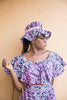 African print crop top and high low skirt