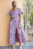 African print crop top and high low skirt