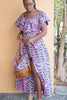 African print crop top and high low skirt