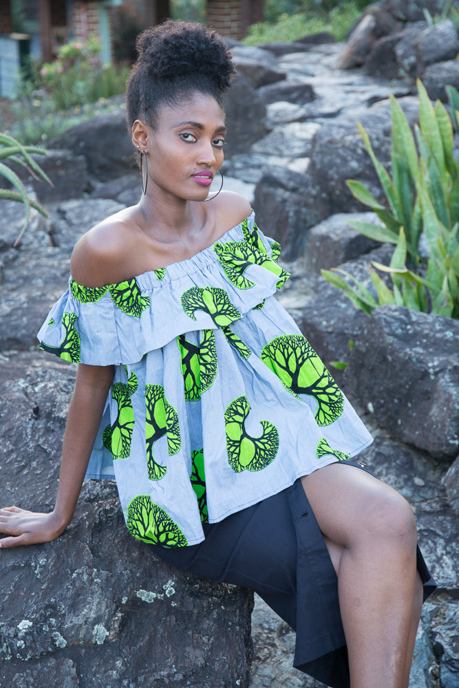 off shoulder African top