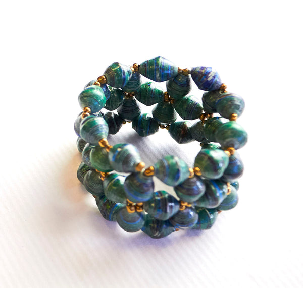 African Recycled Paper Stretch Bracelet