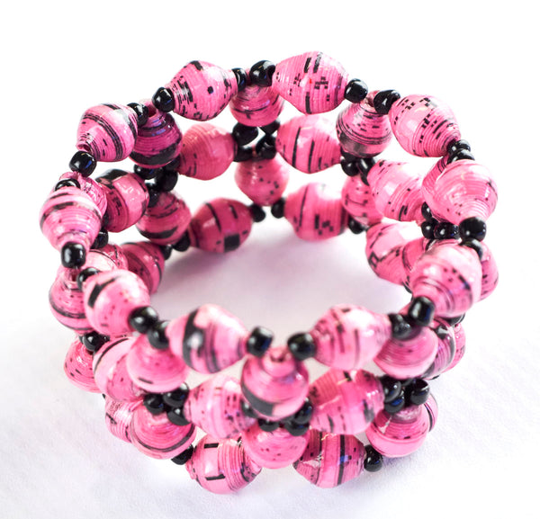 African Recycled Paper Stretch Bracelet