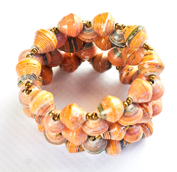African Recycled Paper Stretch Bracelet