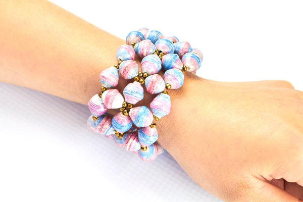 African Recycled Paper Stretch Bracelet