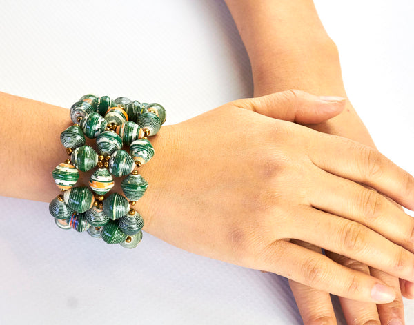 African Recycled Paper Stretch Bracelet