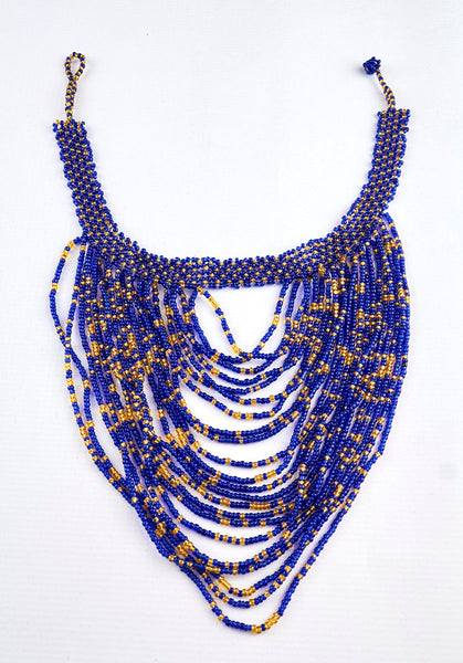 African Beaded Cascade Necklace Medium