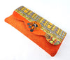 Colorful African print Purse made of hemp thread