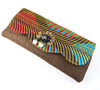 Colorful African print Purse made of hemp thread