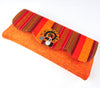 Colorful African print Purse made of hemp thread