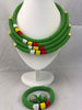African Jewelry Set of Multi strand (Necklace, Earrings and Bracelet)