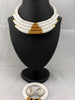African Jewelry Set of Multi strand (Necklace, Earrings and Bracelet)