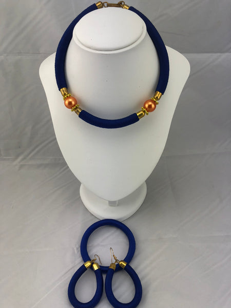 Zawadi African Jewelry Set of Necklace, Earrings and Bracelet)